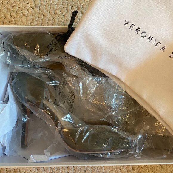 VERONICA BEARD Gadot Military Green Suede d'Orsay Pump Stiletto 8.5 US/39 EU - Picture 5 of 6